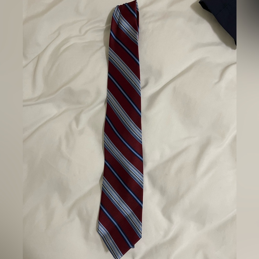 Jos A Bank Red & Blue Tie